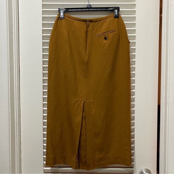 Vintage midi skirt ~ ochre - Picture 4 of 6